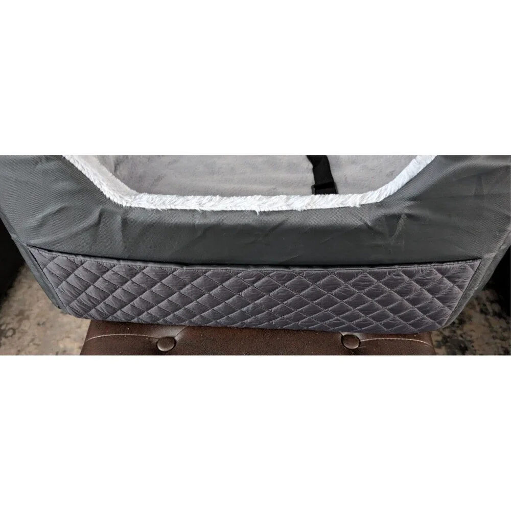 dog car seat, fits small -medium dog, black, plush material, water resistant
